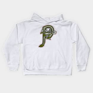 Celtic Cat Letter P Kids Hoodie